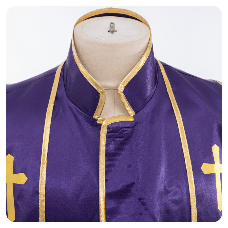 Traditionelle Pastorrobe von Christianartworkshop mit vertikalen Kreuzverzierungen und Ärmelbesatz - image 22