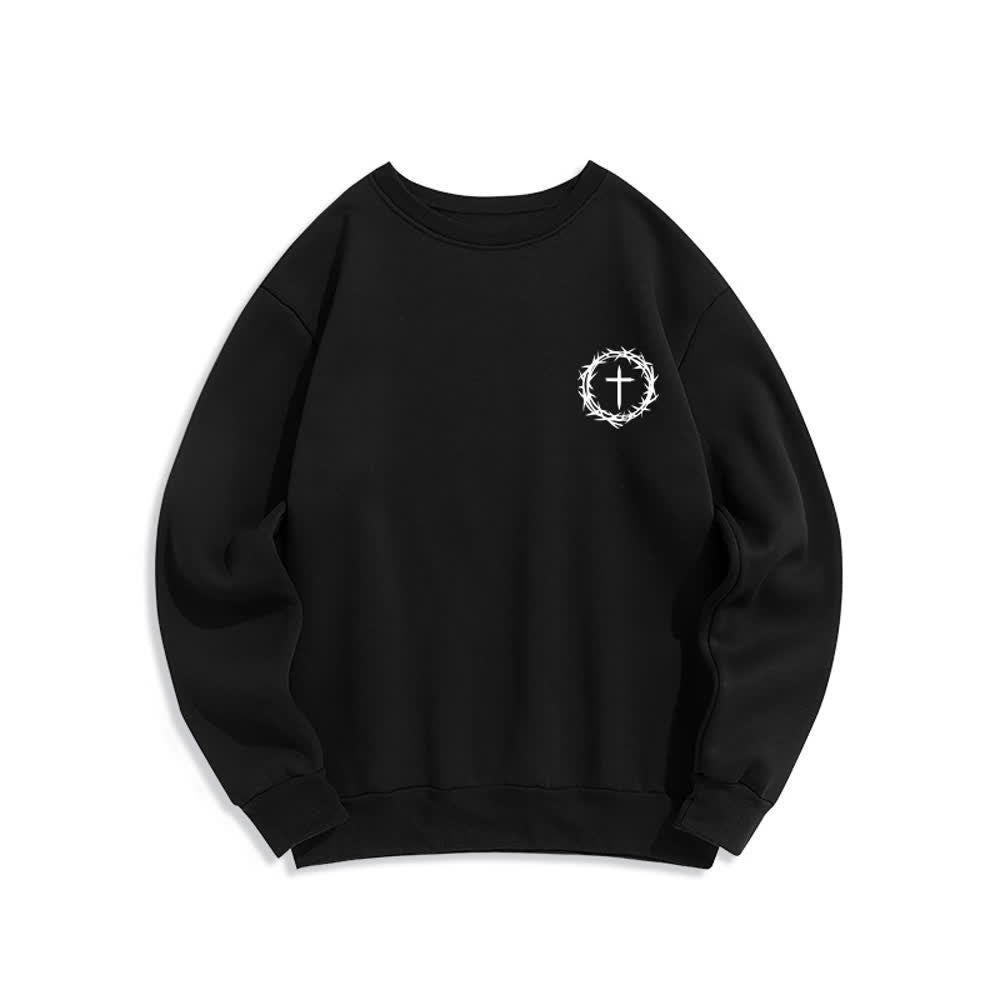 Christianartworkshop Fleece-Sweatshirt mit Dornenkreuz-Print von Three Days - image 8