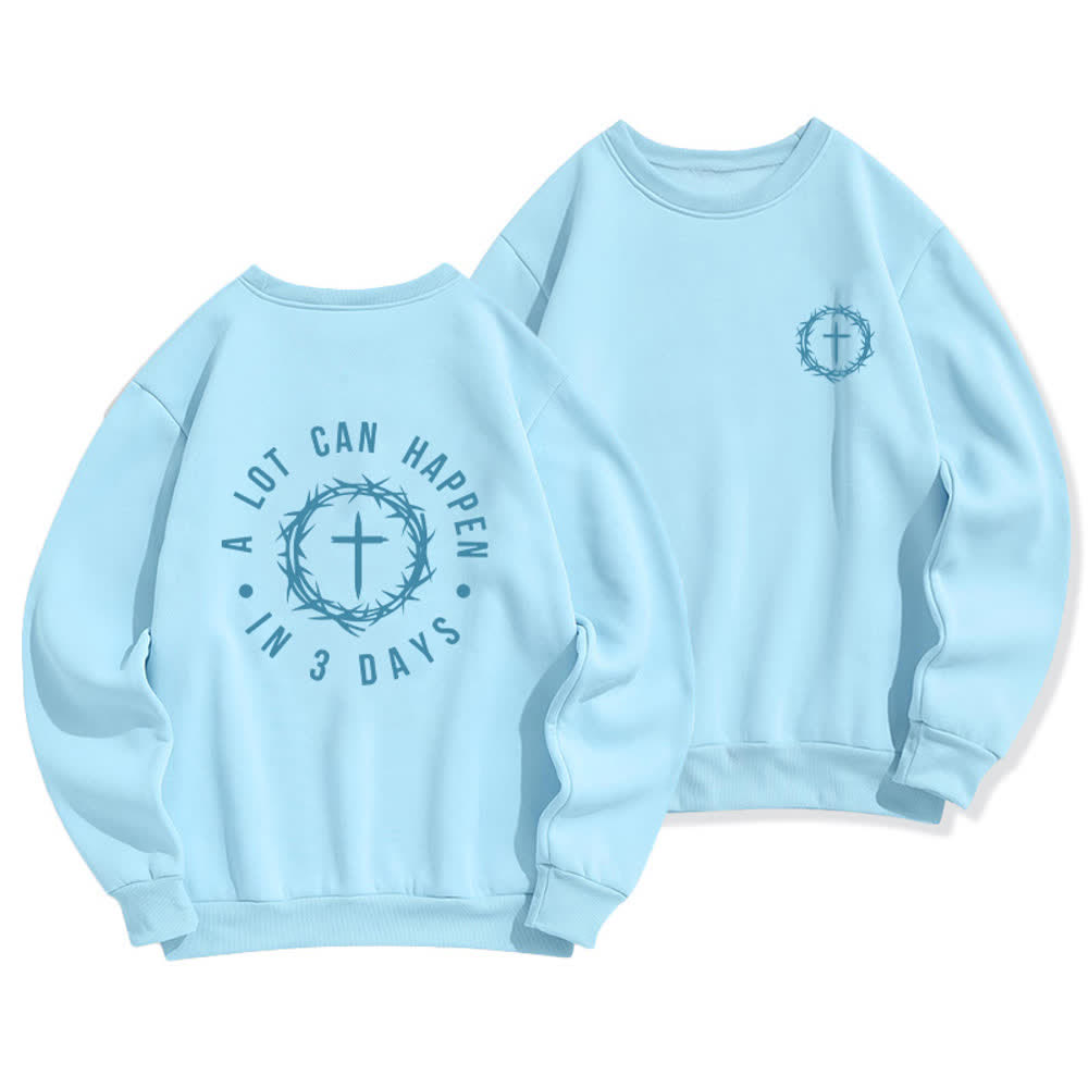 Christianartworkshop Fleece-Sweatshirt mit Dornenkreuz-Print von Three Days - Blau - 2XL - image 12