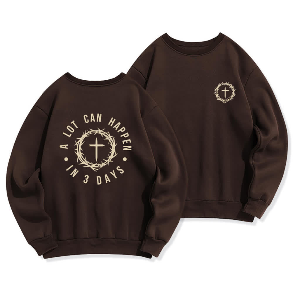 Christianartworkshop Fleece-Sweatshirt mit Dornenkreuz-Print von Three Days - Braun - 2XL - image 0