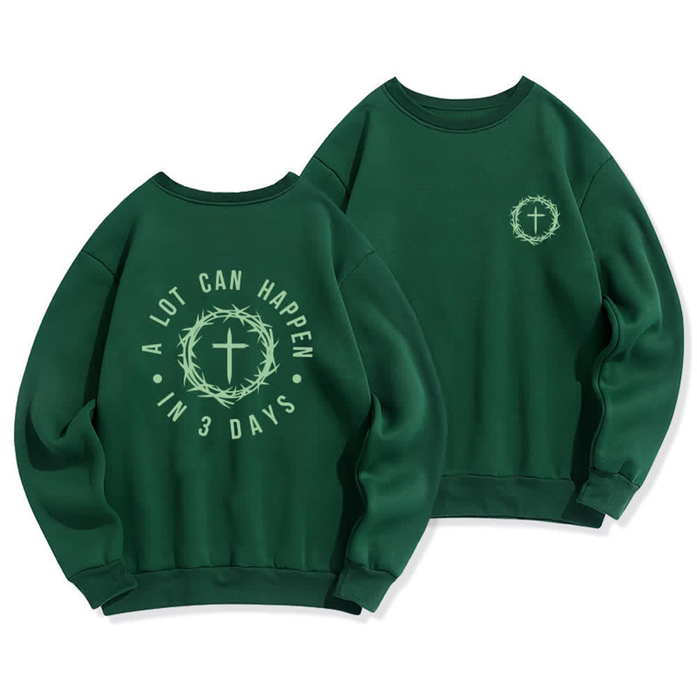 Christianartworkshop Fleece-Sweatshirt mit Dornenkreuz-Print von Three Days - Grün - 2XL - image 9