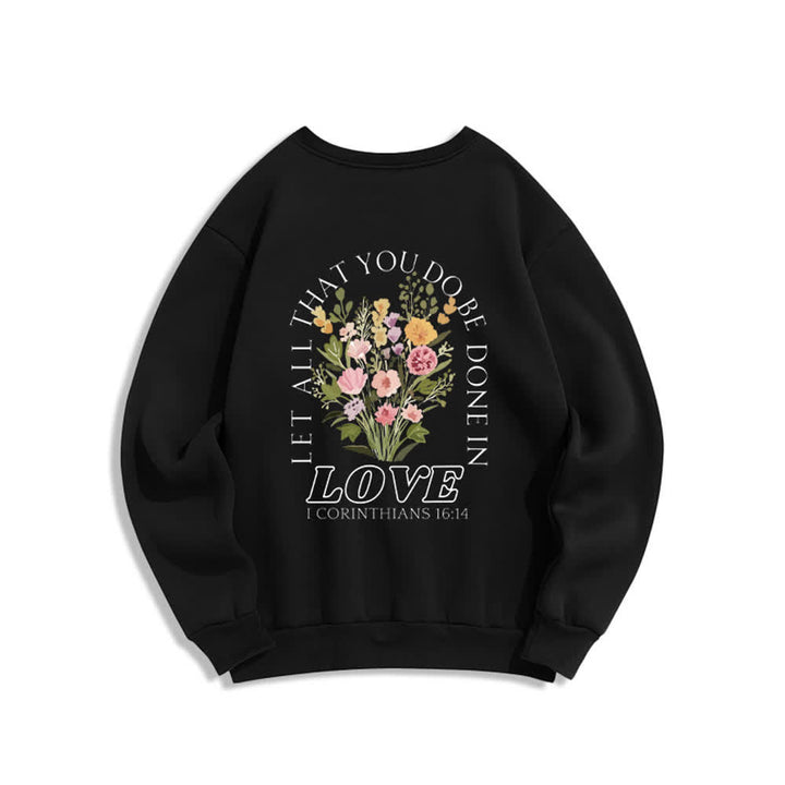 Christianartworkshop Fleece-Sweatshirt mit gekreuztem Rückenprint „Love In Bloom“ - image 4