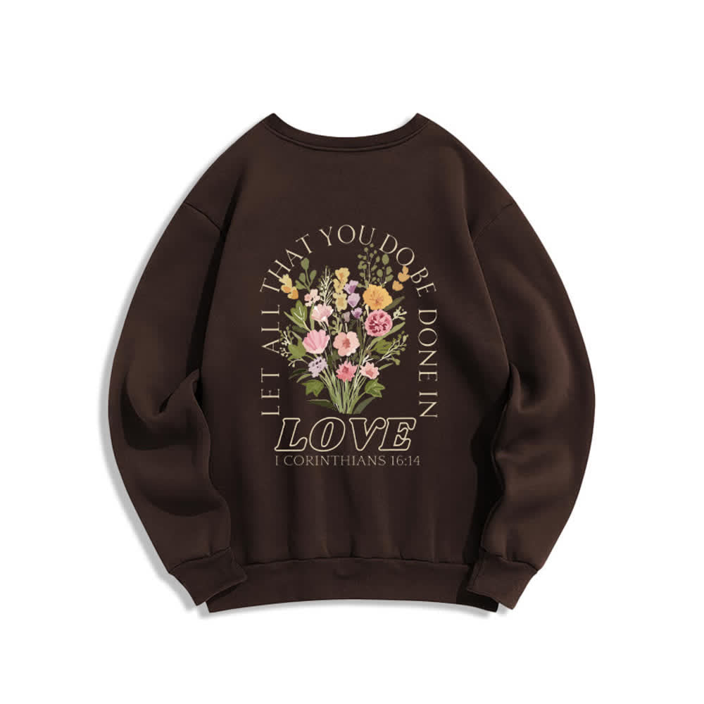 Christianartworkshop Fleece-Sweatshirt mit gekreuztem Rückenprint „Love In Bloom“ - image 7