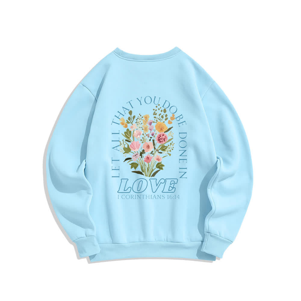 Christianartworkshop Fleece-Sweatshirt mit gekreuztem Rückenprint „Love In Bloom“ - image 10