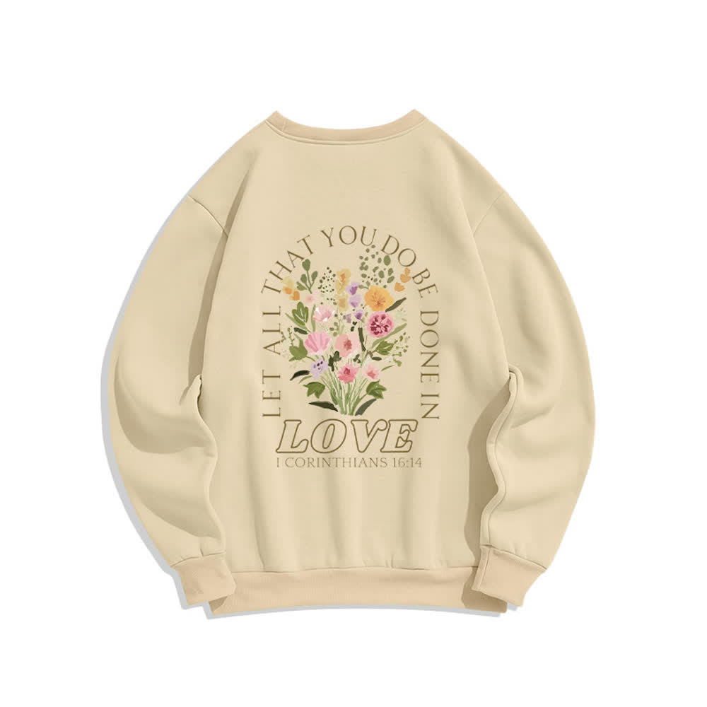 Christianartworkshop Fleece-Sweatshirt mit gekreuztem Rückenprint „Love In Bloom“ - image 16