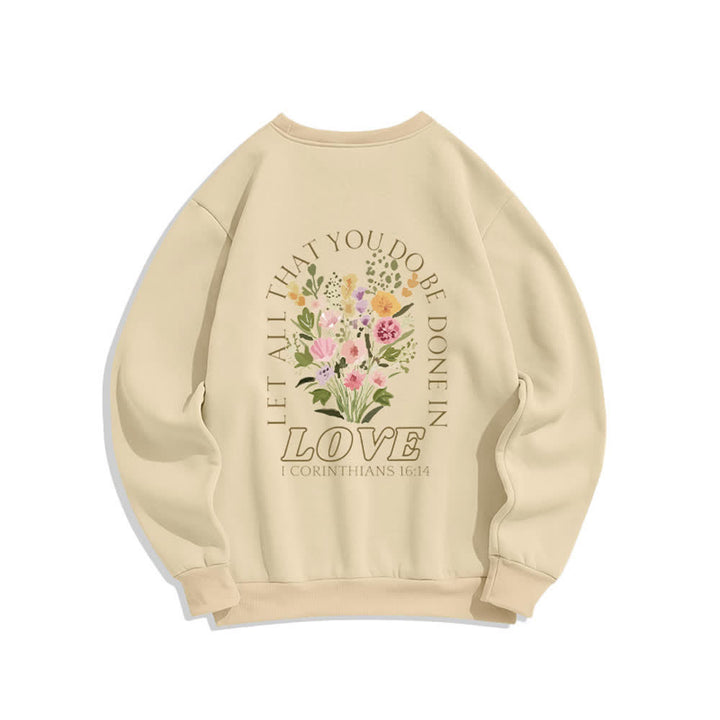 Christianartworkshop Fleece-Sweatshirt mit gekreuztem Rückenprint „Love In Bloom“ - image 16