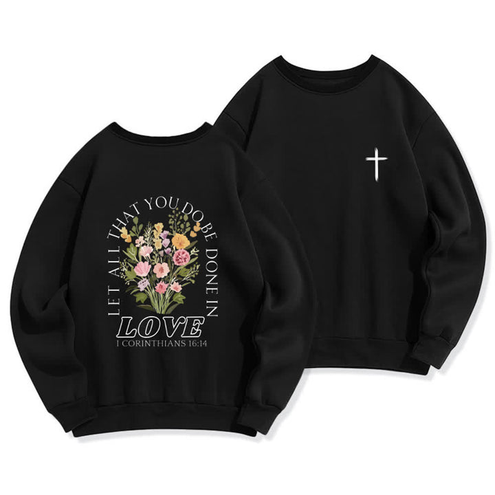 Christianartworkshop Fleece-Sweatshirt mit gekreuztem Rückenprint „Love In Bloom“ - Schwarz - 2XL - image 3