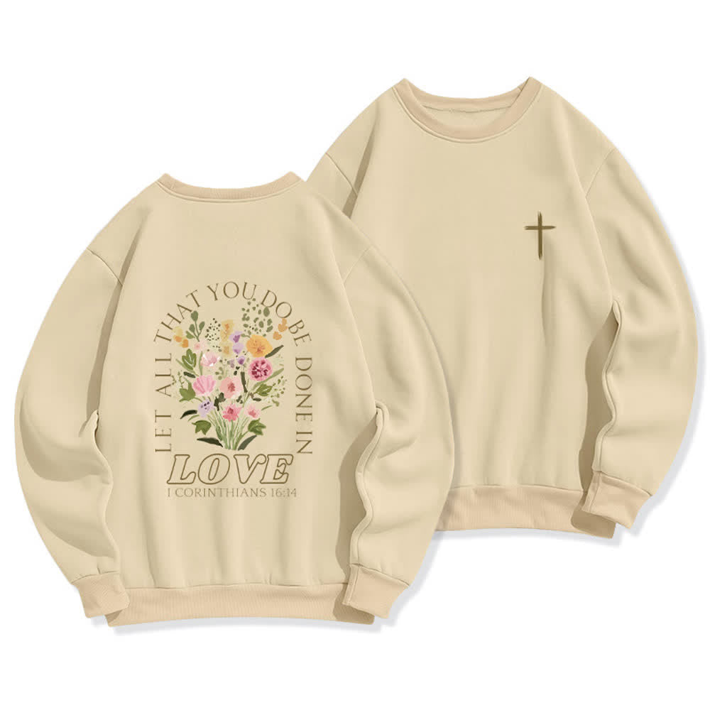 Christianartworkshop Fleece-Sweatshirt mit gekreuztem Rückenprint „Love In Bloom“ - Beige - 2XL - image 15