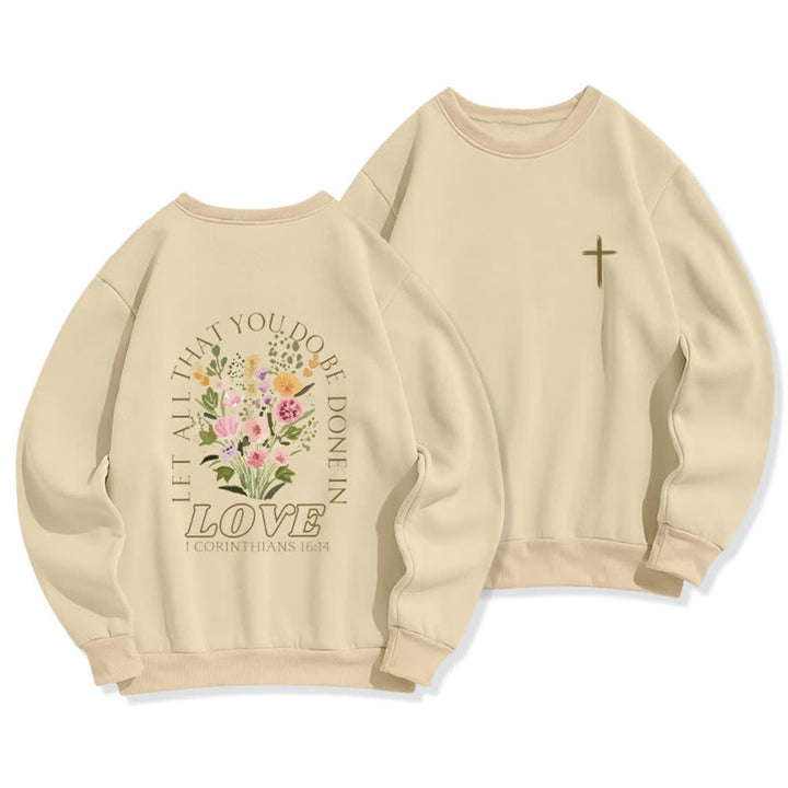 Christianartworkshop Fleece-Sweatshirt mit gekreuztem Rückenprint „Love In Bloom“ - Beige - 2XL - image 15