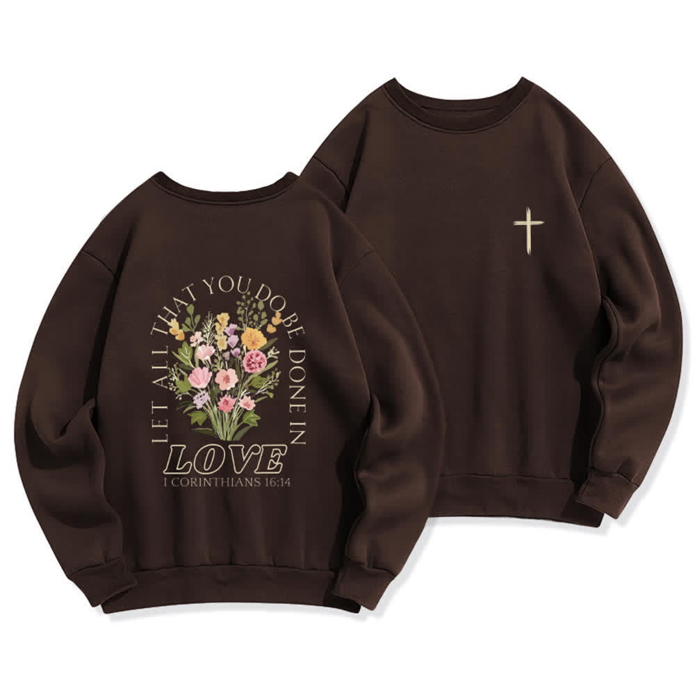 Christianartworkshop Fleece-Sweatshirt mit gekreuztem Rückenprint „Love In Bloom“ - Braun - 2XL - image 6