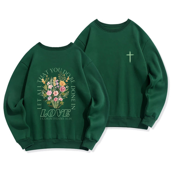 Christianartworkshop Fleece-Sweatshirt mit gekreuztem Rückenprint „Love In Bloom“ - Grün - 2XL - image 12