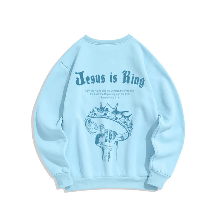 Christianartworkshop Jesus Is King Kronen-Rückenprint-Sweatshirt mit Rundhalsausschnitt - image 10