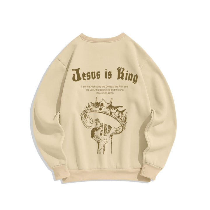 Christianartworkshop Jesus Is King Kronen-Rückenprint-Sweatshirt mit Rundhalsausschnitt - image 16