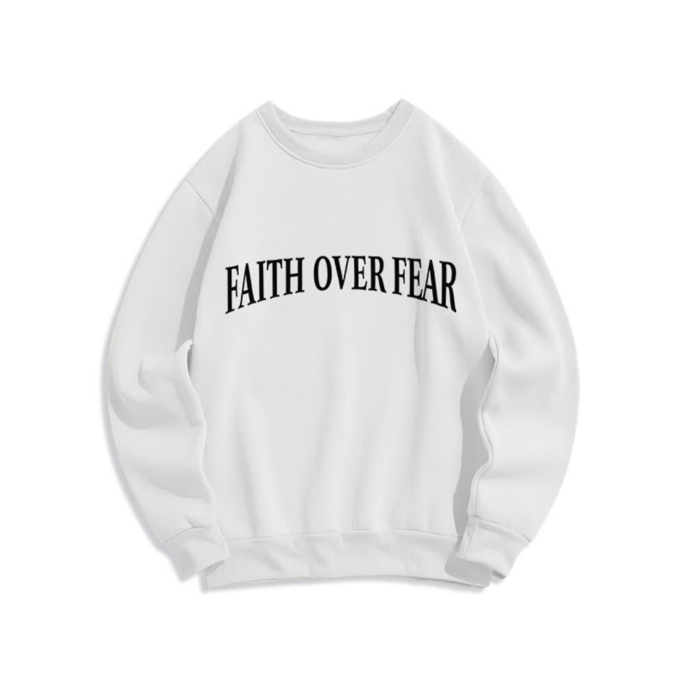 Christianartworkshop Sweatshirt mit Rundhalsausschnitt und Kreuzmotiv „Glaube statt Angst“ (mit Fleecefutter) - image 5