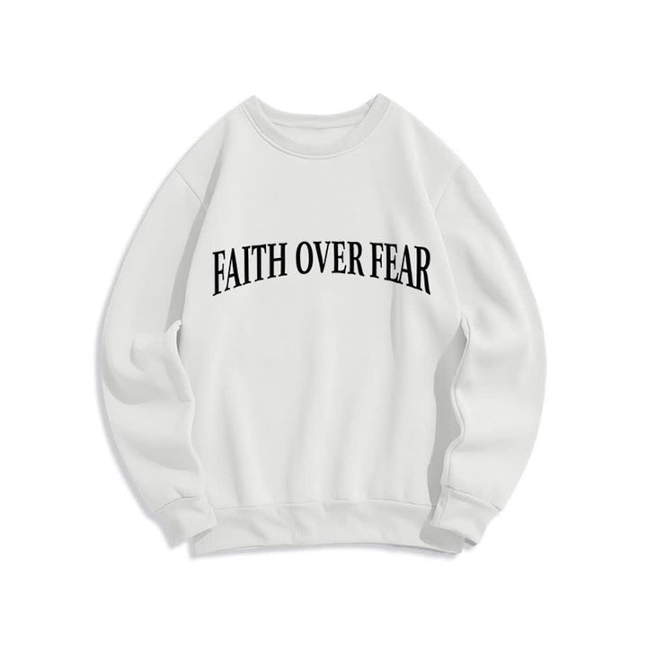 Christianartworkshop Sweatshirt mit Rundhalsausschnitt und Kreuzmotiv „Glaube statt Angst“ (mit Fleecefutter) - image 5