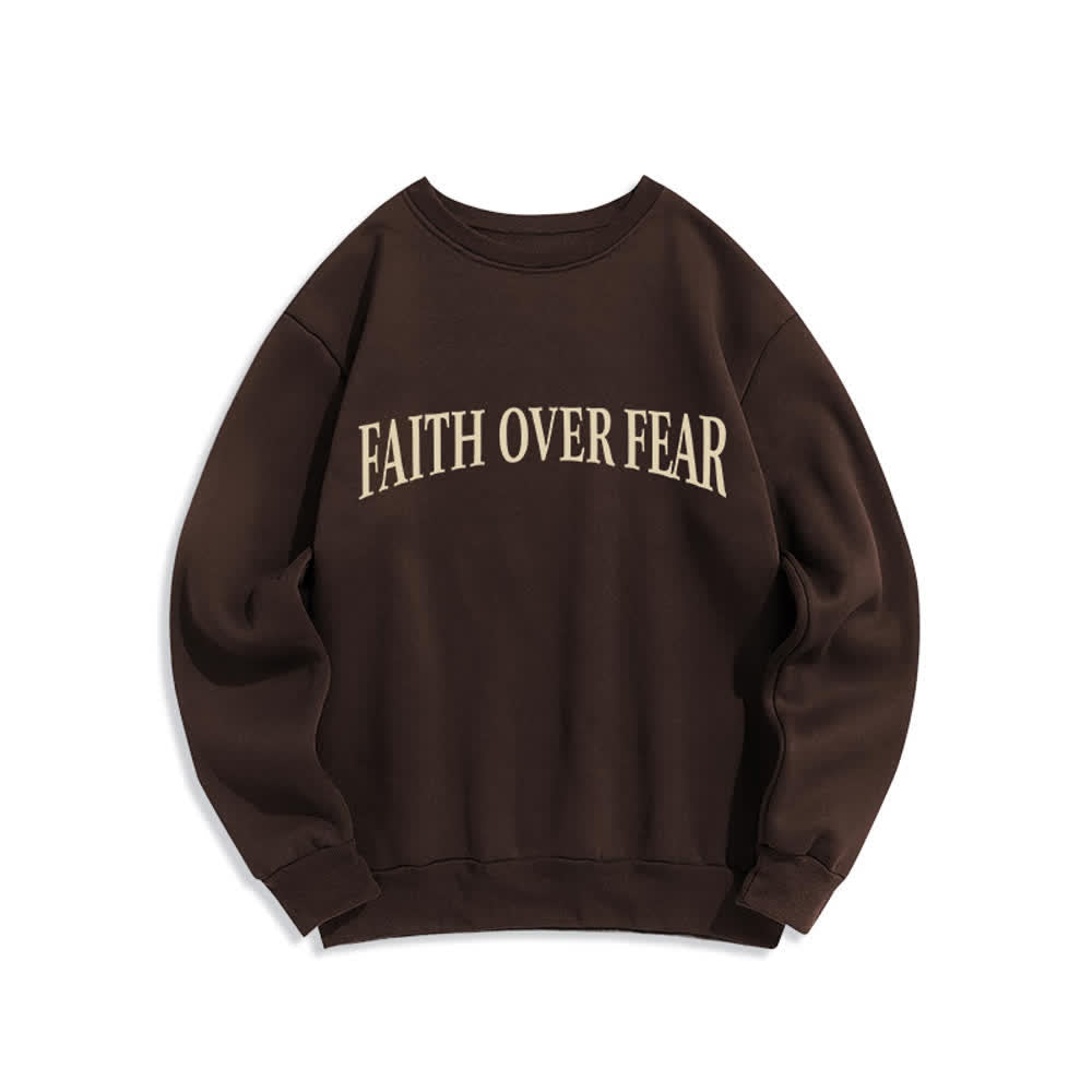 Christianartworkshop Sweatshirt mit Rundhalsausschnitt und Kreuzmotiv „Glaube statt Angst“ (mit Fleecefutter) - image 2