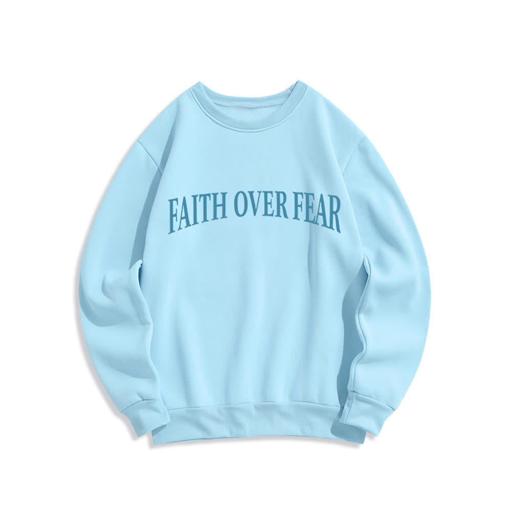 Christianartworkshop Sweatshirt mit Rundhalsausschnitt und Kreuzmotiv „Glaube statt Angst“ (mit Fleecefutter) - image 11