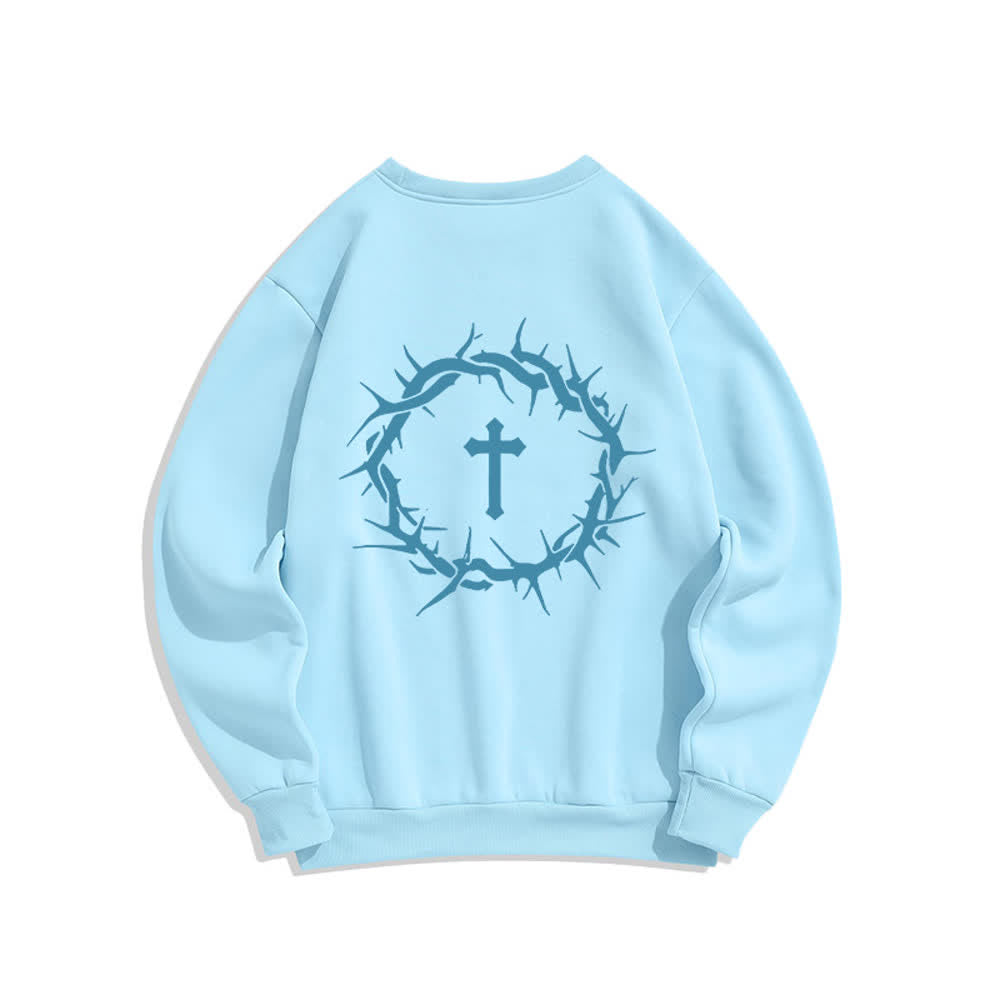 Christianartworkshop Sweatshirt mit Rundhalsausschnitt und Kreuzmotiv „Glaube statt Angst“ (mit Fleecefutter) - image 10