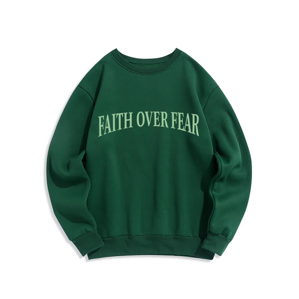 Christianartworkshop Sweatshirt mit Rundhalsausschnitt und Kreuzmotiv „Glaube statt Angst“ (mit Fleecefutter) - image 17
