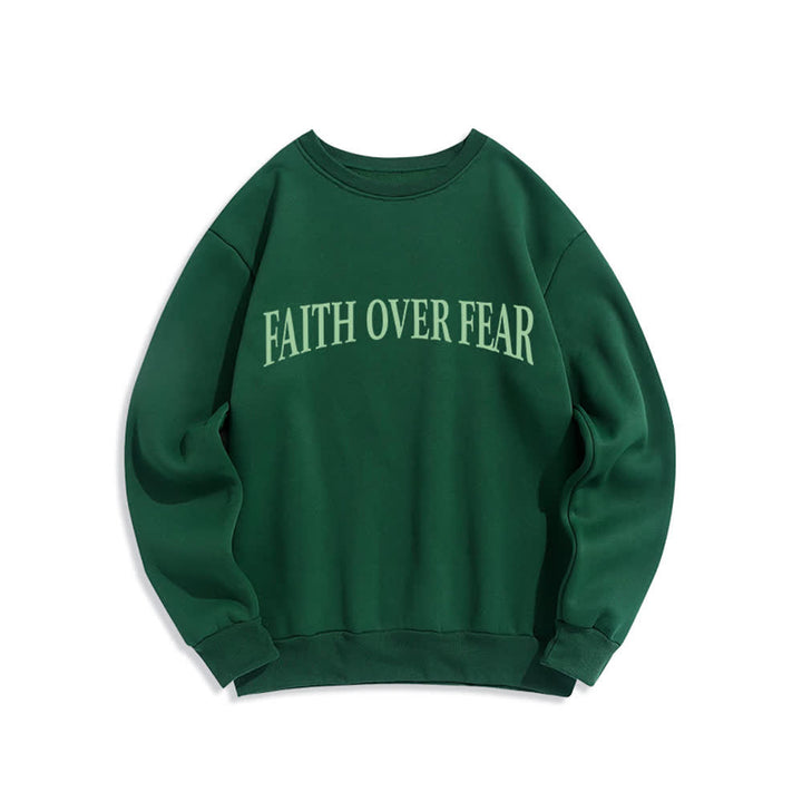 Christianartworkshop Sweatshirt mit Rundhalsausschnitt und Kreuzmotiv „Glaube statt Angst“ (mit Fleecefutter) - image 17