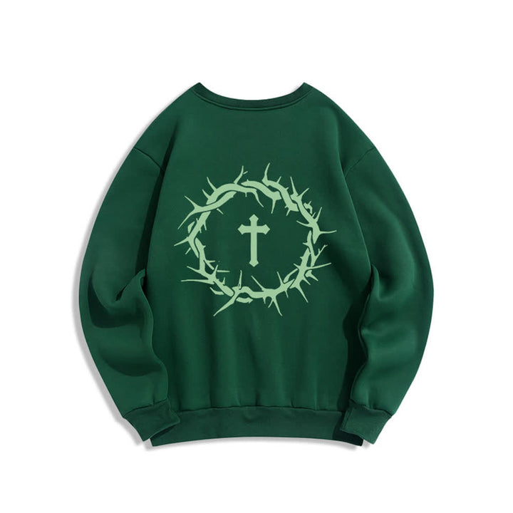 Christianartworkshop Sweatshirt mit Rundhalsausschnitt und Kreuzmotiv „Glaube statt Angst“ (mit Fleecefutter) - image 16