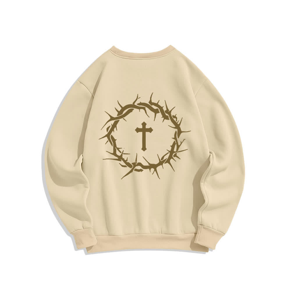 Christianartworkshop Sweatshirt mit Rundhalsausschnitt und Kreuzmotiv „Glaube statt Angst“ (mit Fleecefutter) - image 13