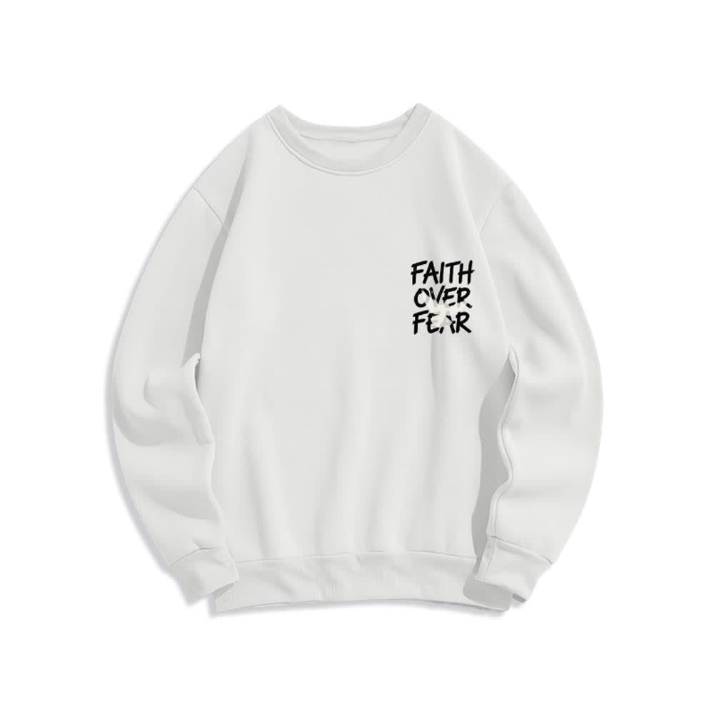 Christianartworkshop Übergroßes Sweatshirt mit Taubenmotiv und Rundhalsausschnitt – Glaube statt Angst - image 5