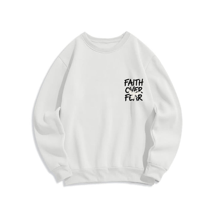 Christianartworkshop Übergroßes Sweatshirt mit Taubenmotiv und Rundhalsausschnitt – Glaube statt Angst - image 5