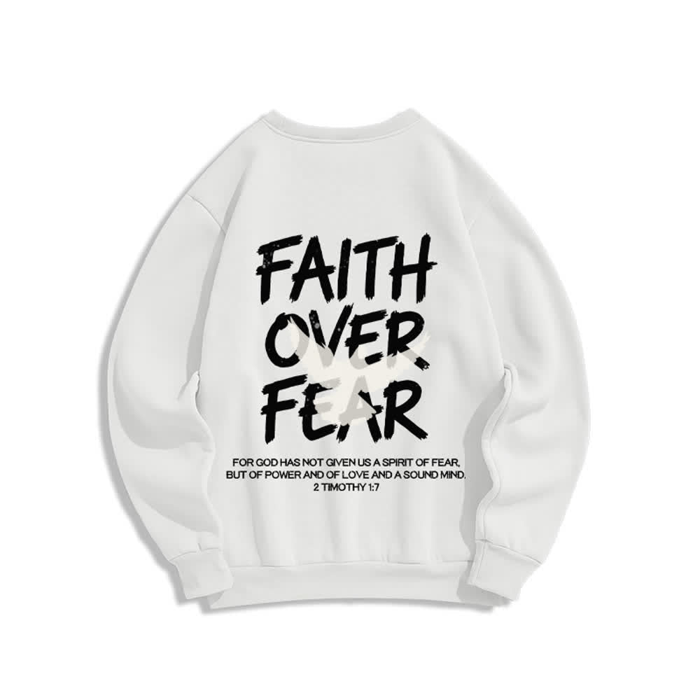 Christianartworkshop Übergroßes Sweatshirt mit Taubenmotiv und Rundhalsausschnitt – Glaube statt Angst - image 4