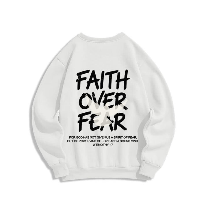 Christianartworkshop Übergroßes Sweatshirt mit Taubenmotiv und Rundhalsausschnitt – Glaube statt Angst - image 4