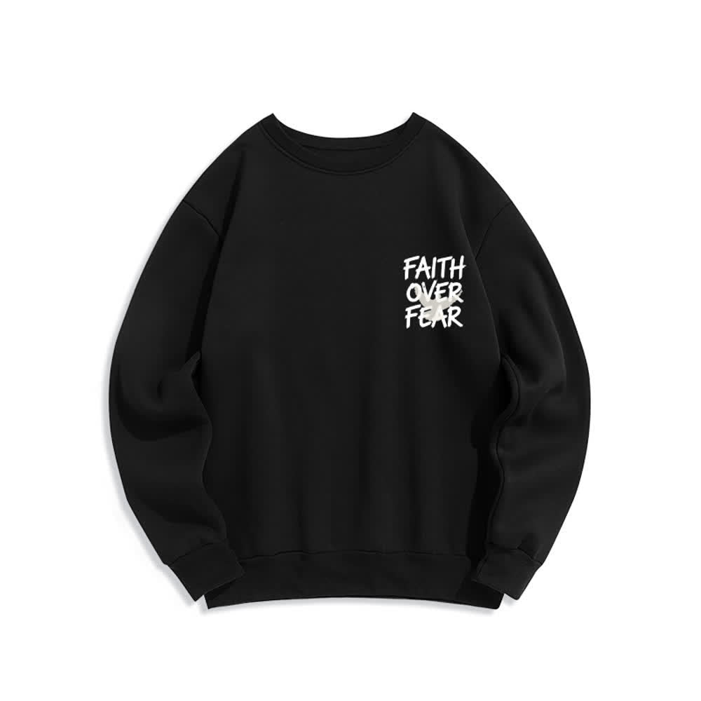 Christianartworkshop Übergroßes Sweatshirt mit Taubenmotiv und Rundhalsausschnitt – Glaube statt Angst - image 8
