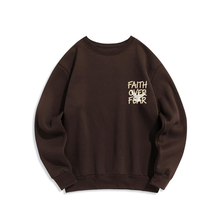 Christianartworkshop Übergroßes Sweatshirt mit Taubenmotiv und Rundhalsausschnitt – Glaube statt Angst - image 11