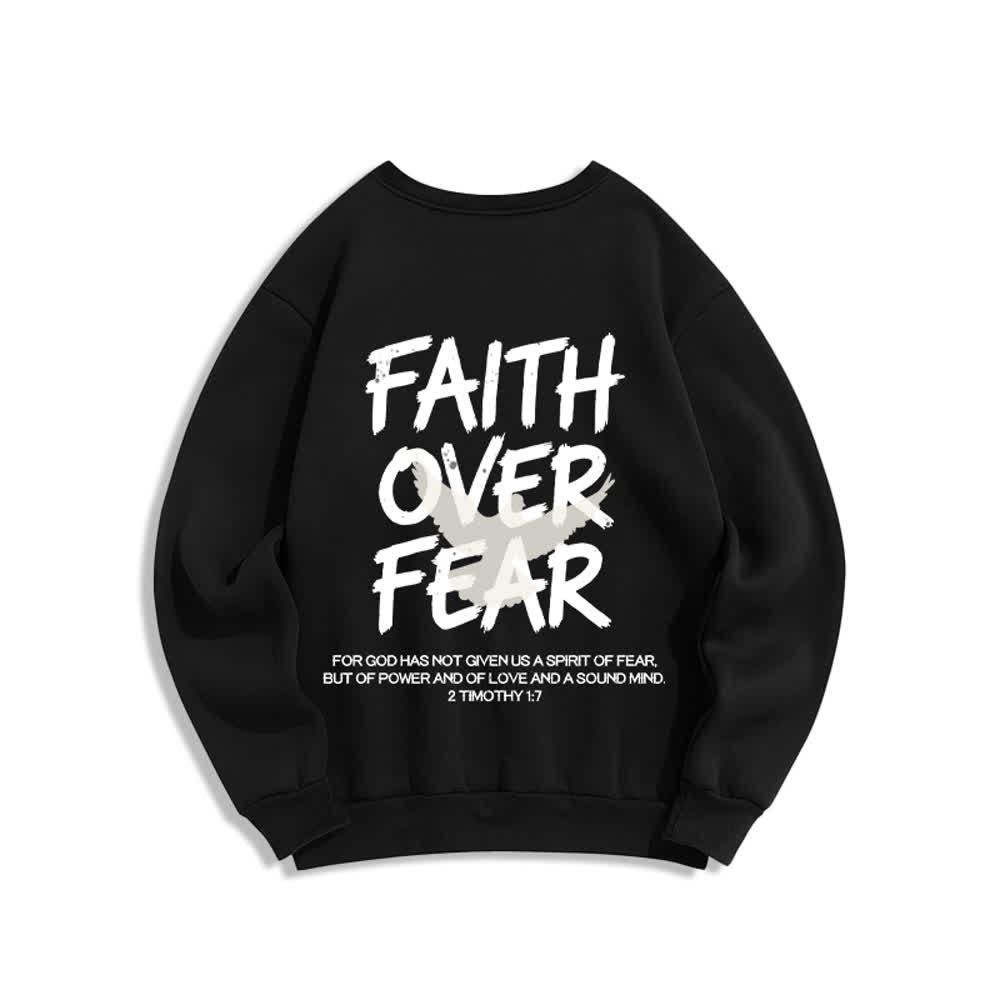 Christianartworkshop Übergroßes Sweatshirt mit Taubenmotiv und Rundhalsausschnitt – Glaube statt Angst - image 7