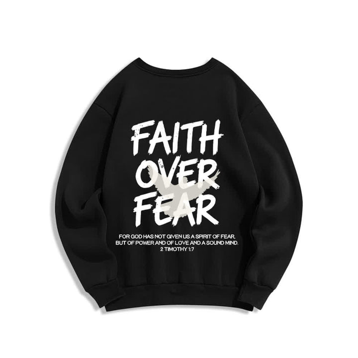 Christianartworkshop Übergroßes Sweatshirt mit Taubenmotiv und Rundhalsausschnitt – Glaube statt Angst - image 7