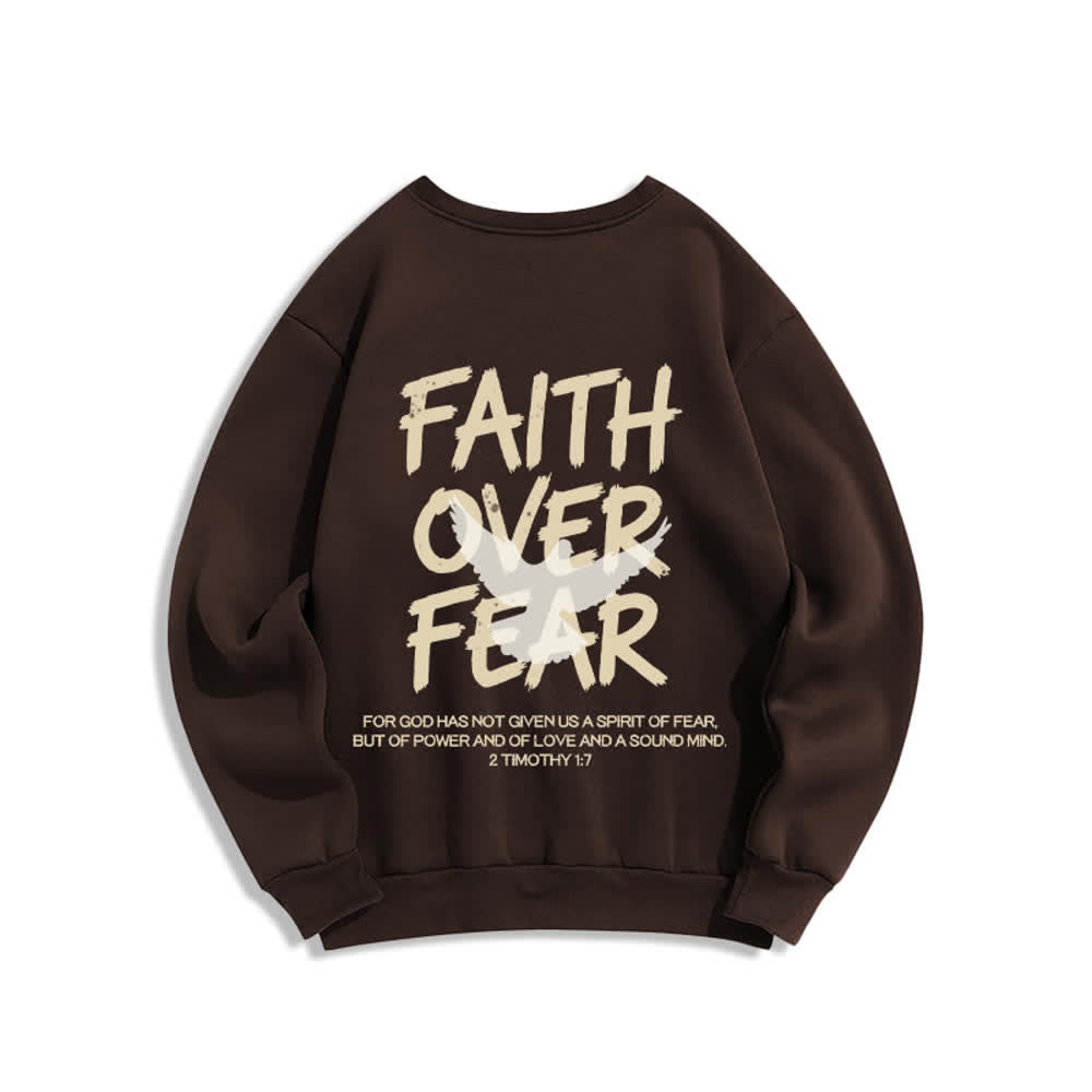 Christianartworkshop Übergroßes Sweatshirt mit Taubenmotiv und Rundhalsausschnitt – Glaube statt Angst - image 10