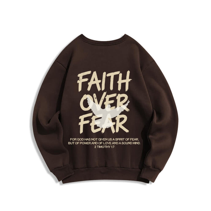 Christianartworkshop Übergroßes Sweatshirt mit Taubenmotiv und Rundhalsausschnitt – Glaube statt Angst - image 10