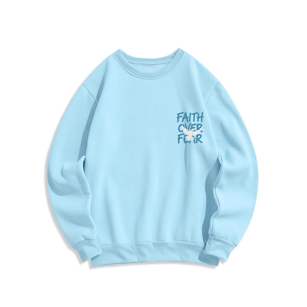 Christianartworkshop Übergroßes Sweatshirt mit Taubenmotiv und Rundhalsausschnitt – Glaube statt Angst - image 14