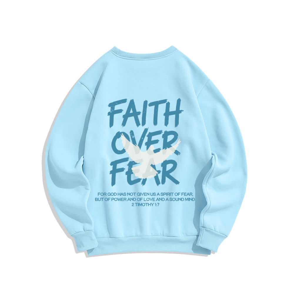Christianartworkshop Übergroßes Sweatshirt mit Taubenmotiv und Rundhalsausschnitt – Glaube statt Angst - image 13