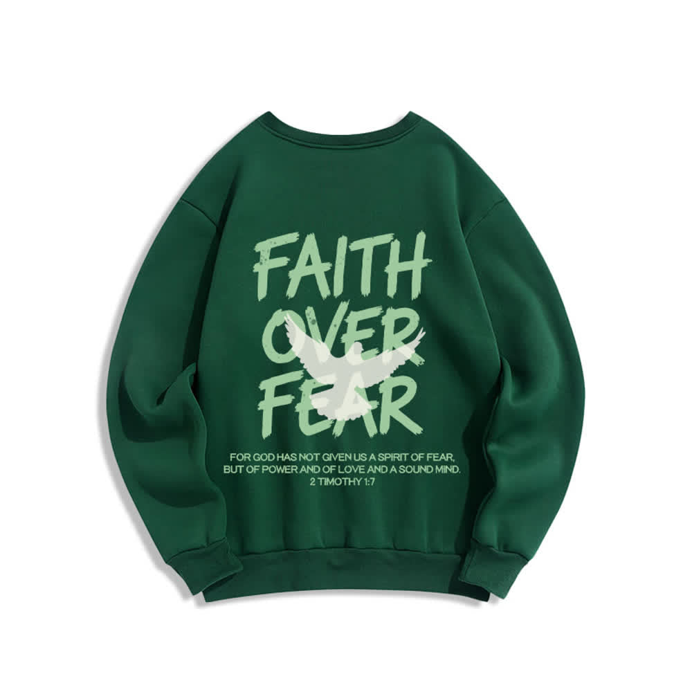 Christianartworkshop Übergroßes Sweatshirt mit Taubenmotiv und Rundhalsausschnitt – Glaube statt Angst - image 16