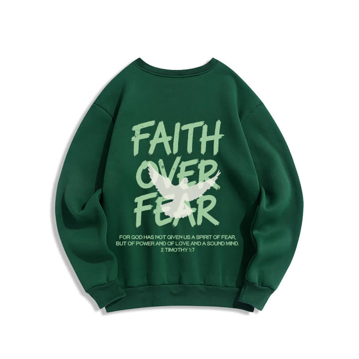 Christianartworkshop Übergroßes Sweatshirt mit Taubenmotiv und Rundhalsausschnitt – Glaube statt Angst - image 16