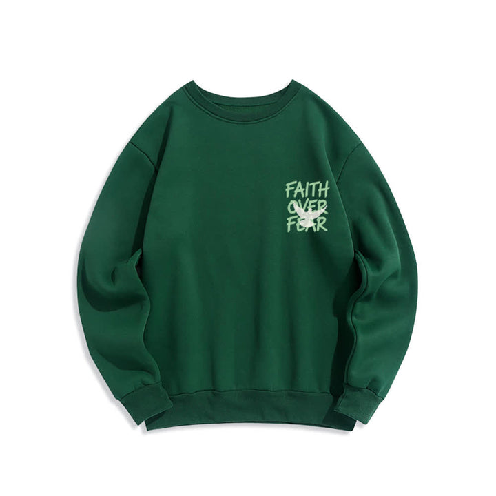Christianartworkshop Übergroßes Sweatshirt mit Taubenmotiv und Rundhalsausschnitt – Glaube statt Angst - image 17