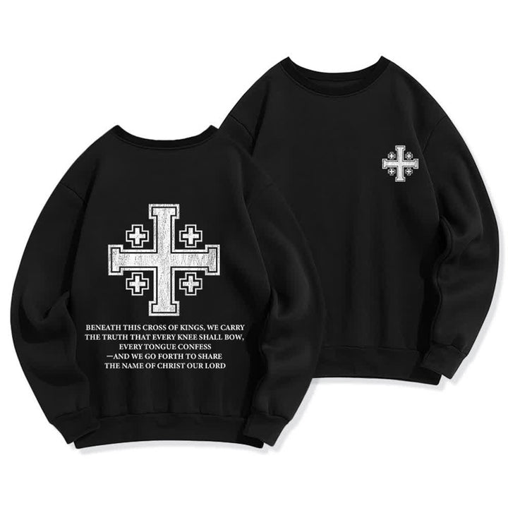 Christianartworkshop Oversize-Sweatshirt mit Rundhalsausschnitt und Used-Look-Kreuzmuster am Rücken - Schwarz - 2XL - image 0