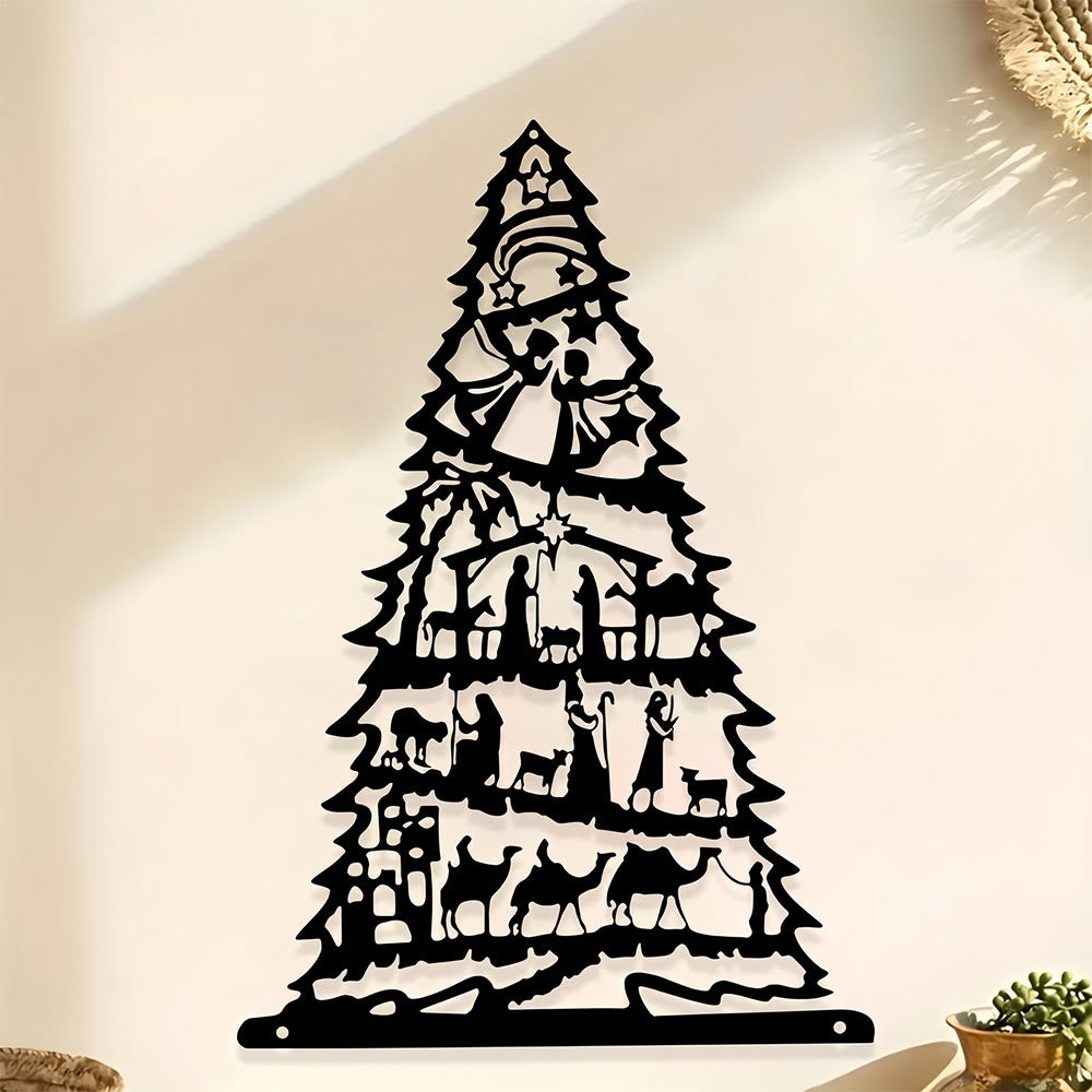 Christianartworkshop Weihnachtskrippe als Wandbild aus Metall: Symbol zeitloser, friedvoller Botschaft - image 0