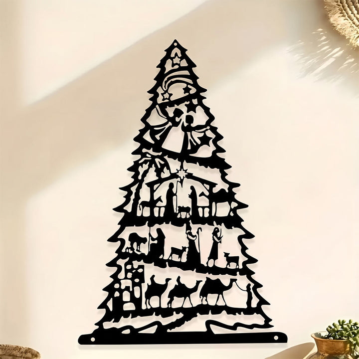Christianartworkshop Weihnachtskrippe als Wandbild aus Metall: Symbol zeitloser, friedvoller Botschaft - image 0