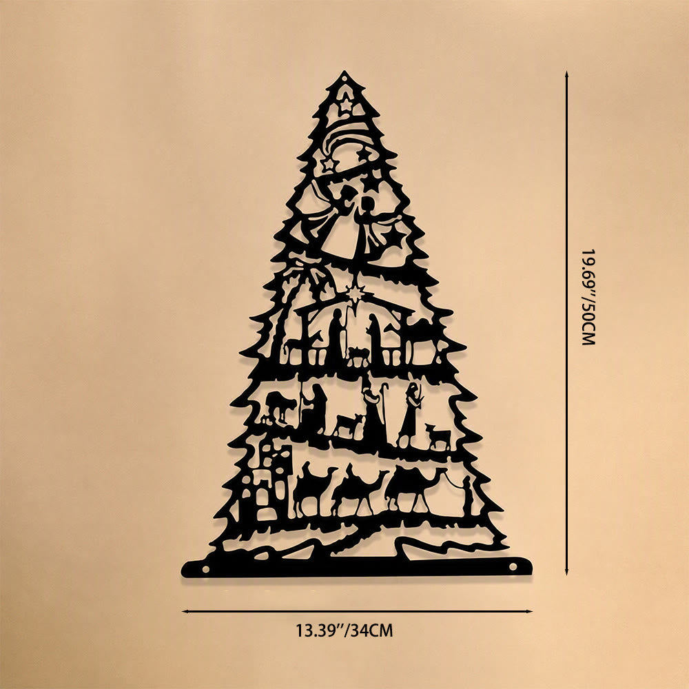 Christianartworkshop Weihnachtskrippe als Wandbild aus Metall: Symbol zeitloser, friedvoller Botschaft - 13,39''*19,69''*0,05''/34*50*0,12cm - image 8