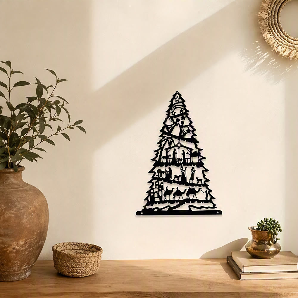 Christianartworkshop Weihnachtskrippe als Wandbild aus Metall: Symbol zeitloser, friedvoller Botschaft - image 1