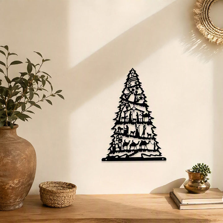 Christianartworkshop Weihnachtskrippe als Wandbild aus Metall: Symbol zeitloser, friedvoller Botschaft - image 1