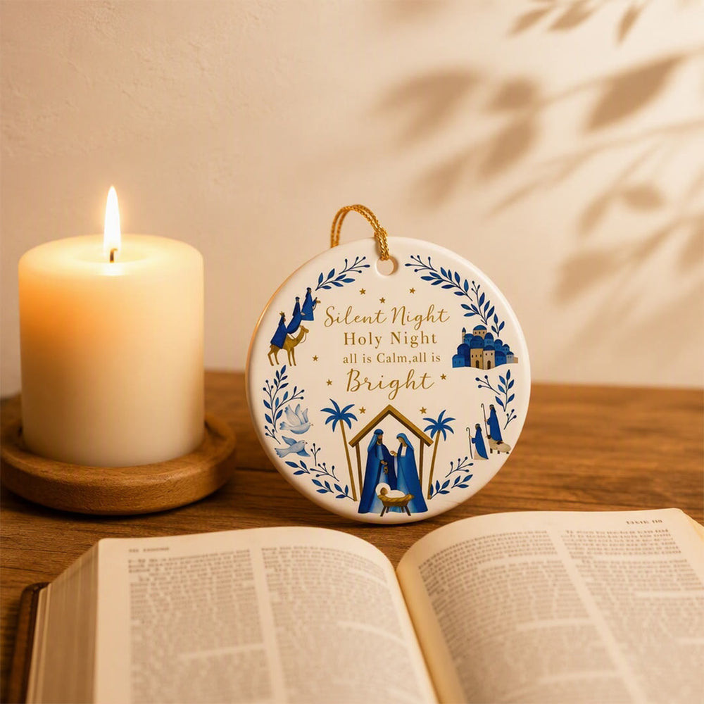Christianartworkshop Stille Nacht, Heilige Nacht – Krippenfigur aus Keramik: Symbol des himmlischen Friedens - image 1