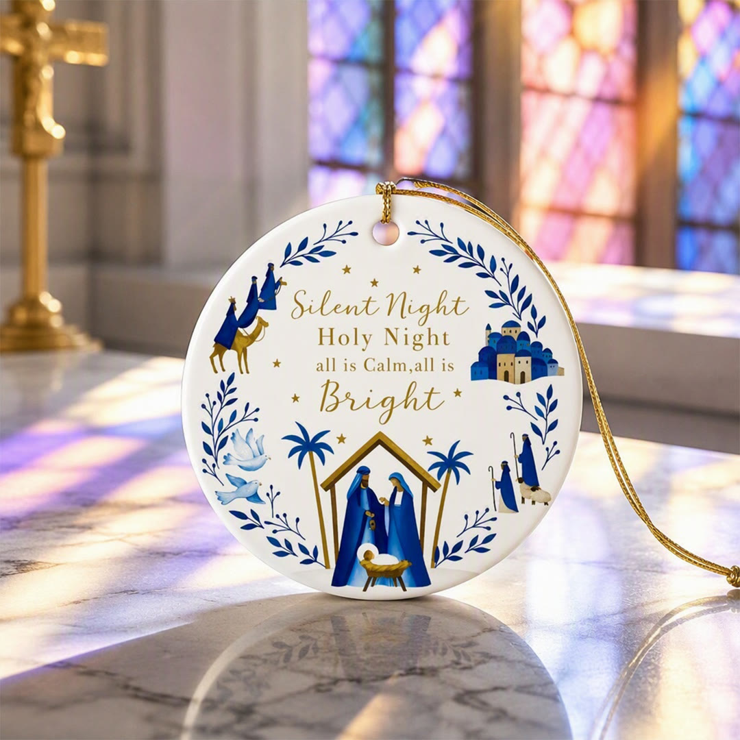 Christianartworkshop Stille Nacht, Heilige Nacht – Krippenfigur aus Keramik: Symbol des himmlischen Friedens - image 4