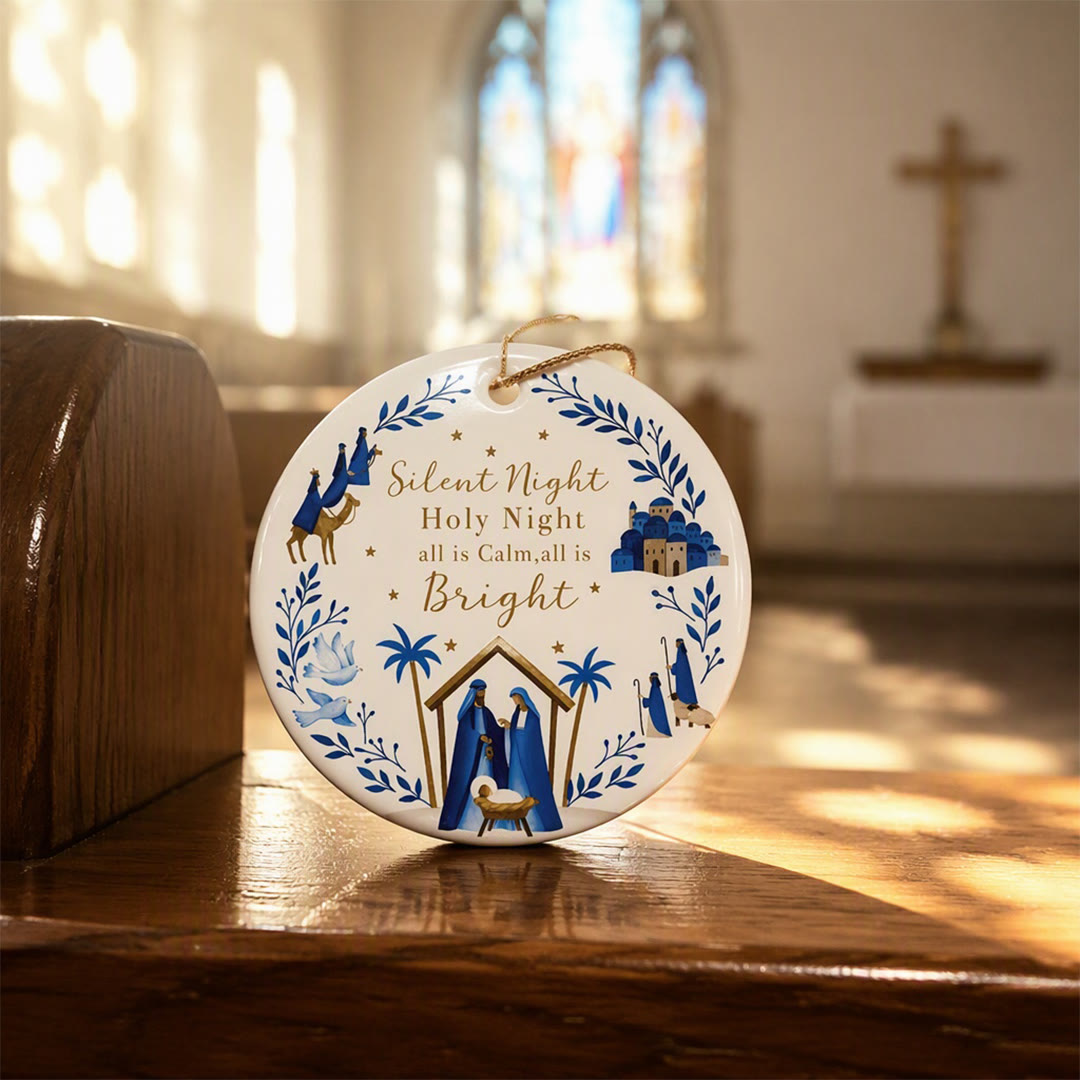 Christianartworkshop Stille Nacht, Heilige Nacht – Krippenfigur aus Keramik: Symbol des himmlischen Friedens - image 2